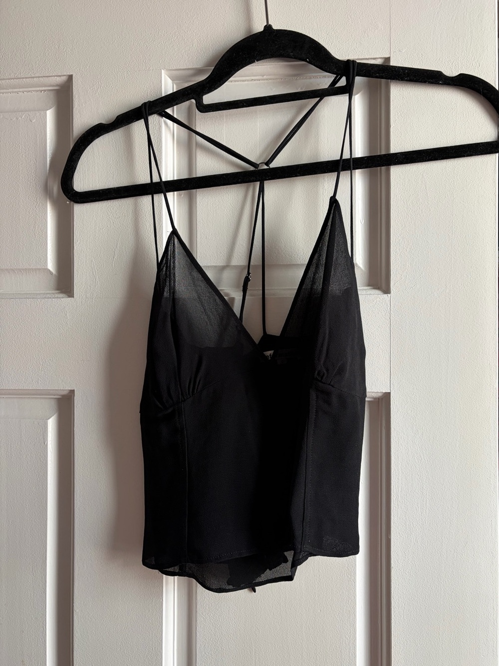 Reformation Black Strappy V-Neck Camisole